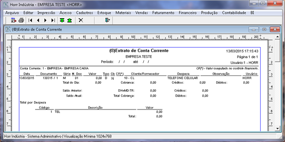 Extrato de Conta Corrente